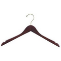 Flat Wooden Dress Hanger (Walnut & Brass)